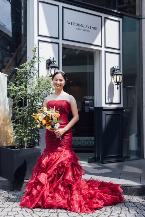 レッドのカラードレス