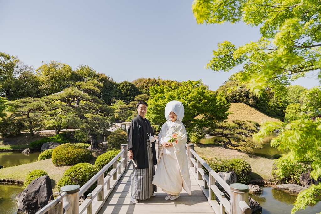 新緑の美しい大仙公園で白無垢前撮り♡