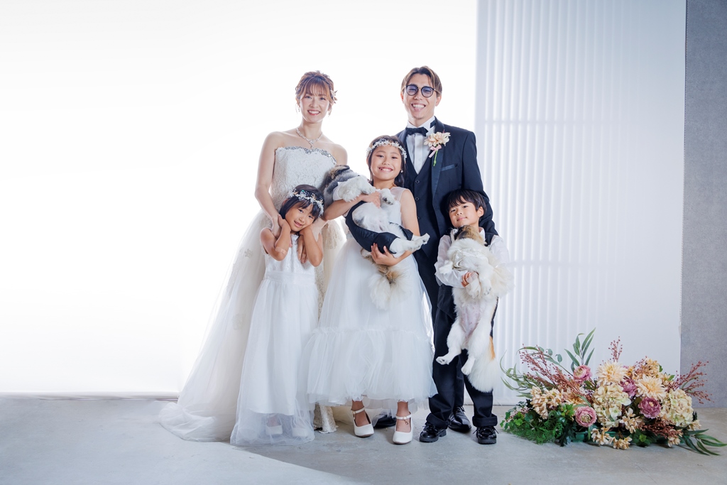 結婚10周年に撮ったファミリーフォトウェディング