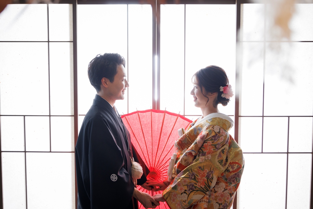 華やかな色打掛＆紋付袴でのスタジオ撮影💞