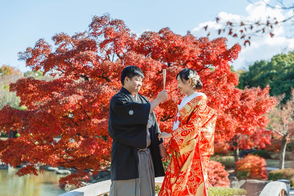 茶の間でも！紅葉の中でも撮影可能！大仙公園での和装撮影🍁