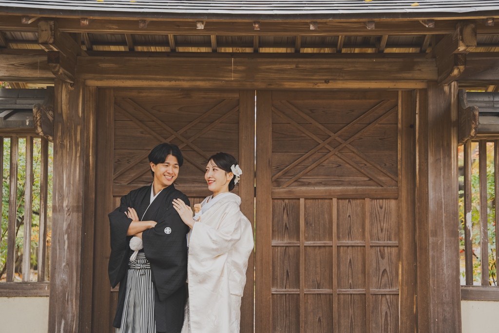 和装前撮りは藤田邸跡公園で