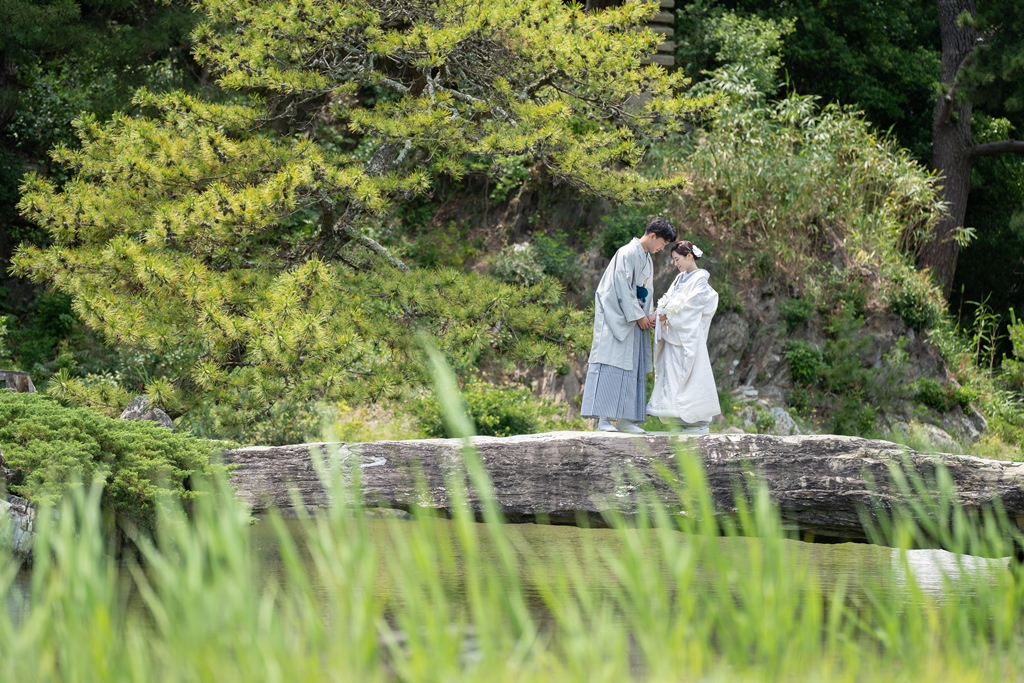温山荘園の庭園全景