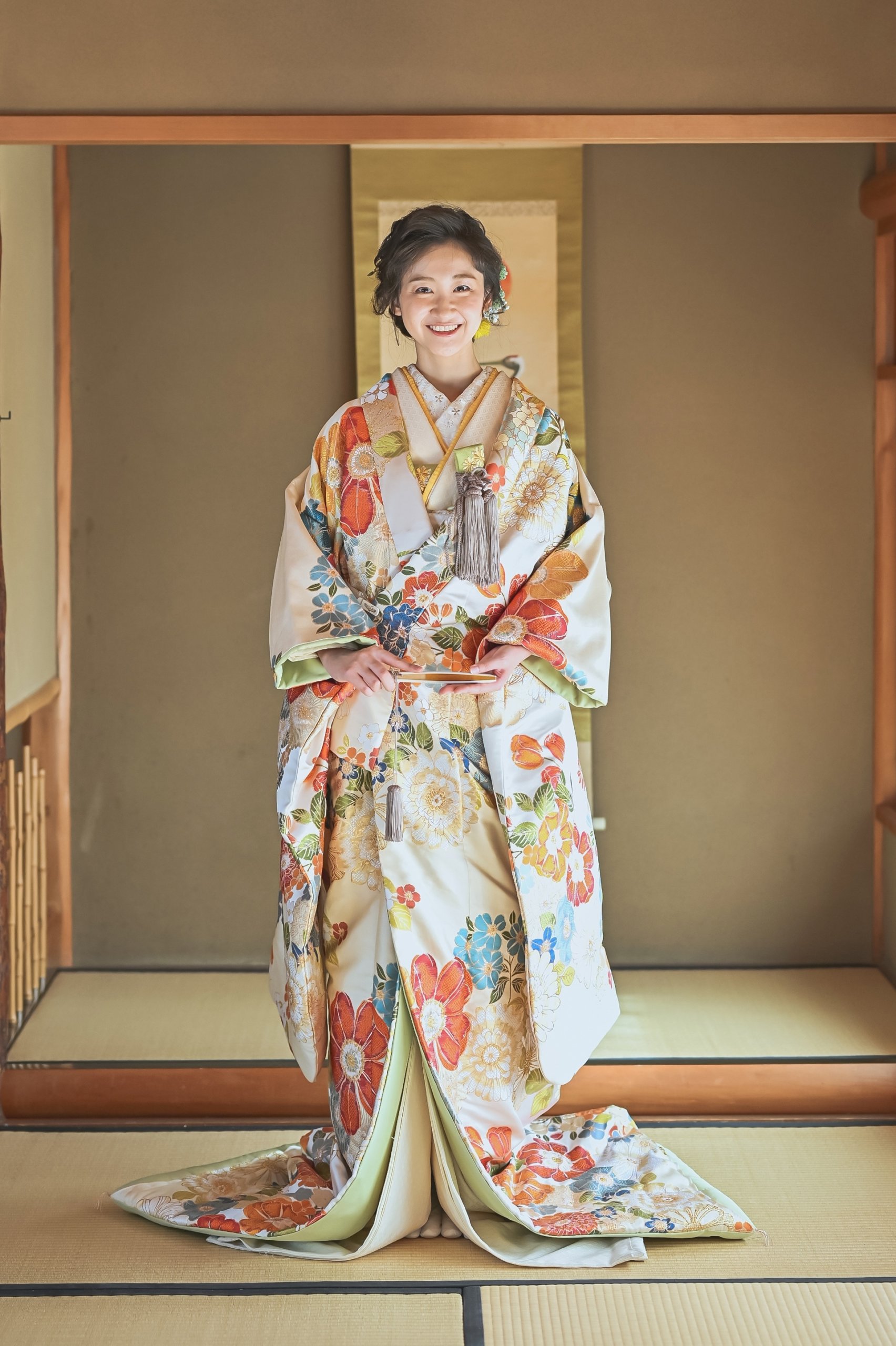 イエベ秋タイプに似合う深いえんじ色の色打掛