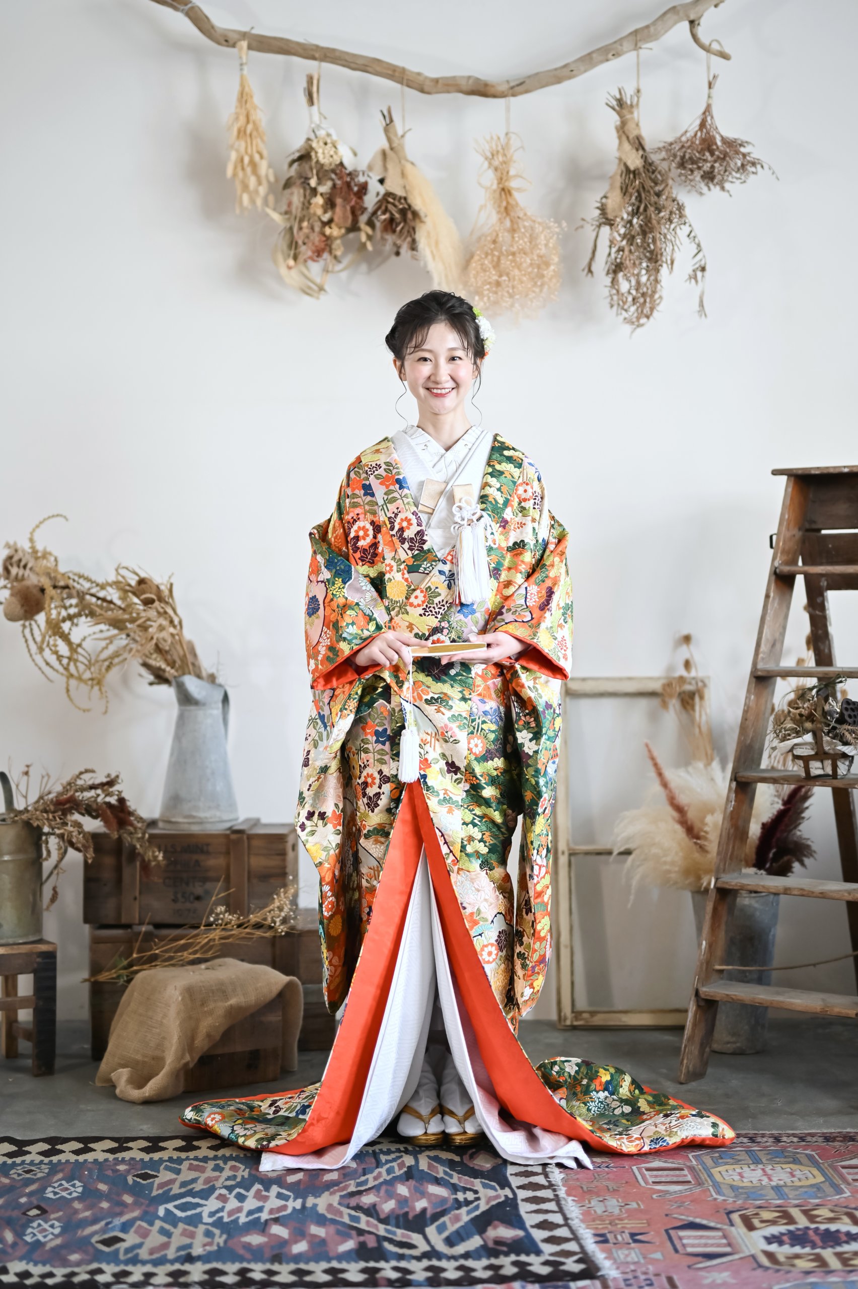 ブルベ冬タイプに似合う真紅の色打掛