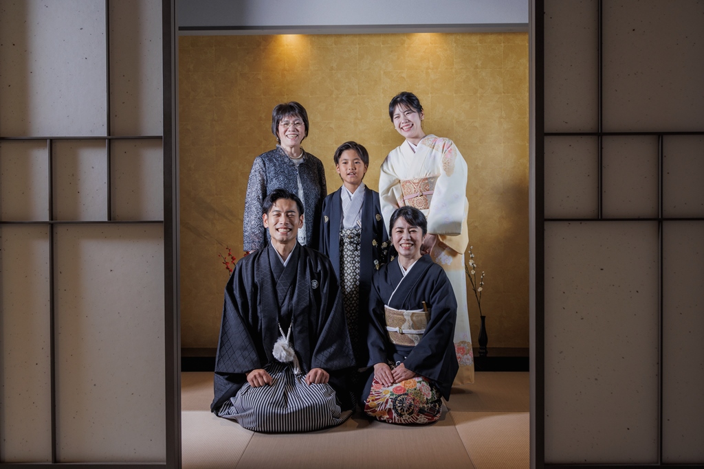 夫婦茶室での和装撮影シーン