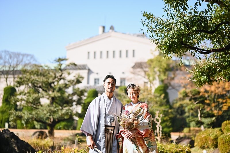 慶沢園で撮った和装フォト