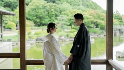 夏の新緑に包まれて🌿庭園で叶える和装フォトウェディング