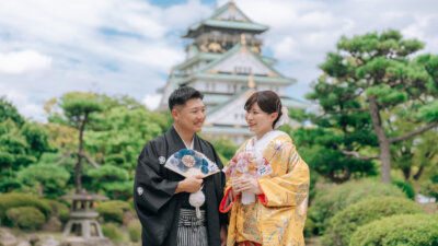 大切なご家族と一緒に♡大阪城公園で叶える和装前撮り